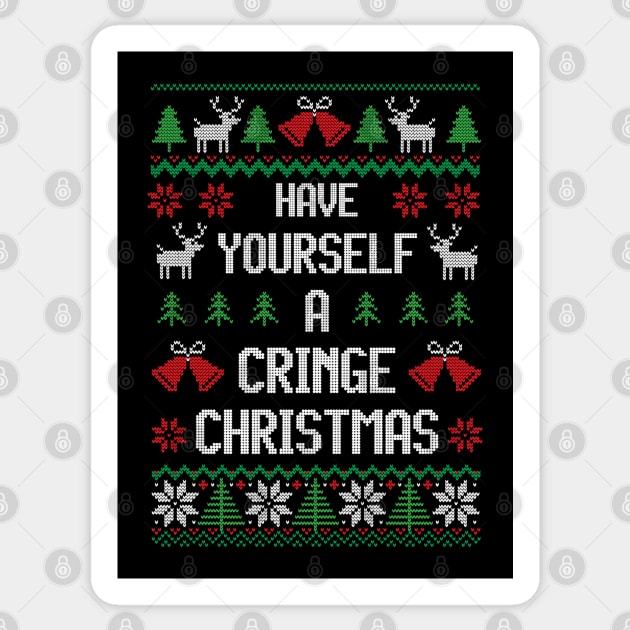 Have Yourself A Cringe Christmas - Festive Introvert Shirt Sticker by Ugly Christmas Sweater Gift